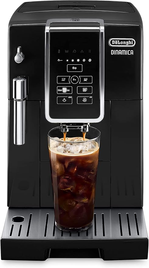 De Longhi Ecam35020b Dinamica Automatic Coffee Espresso Machine Truebrew Iced Coffee Burr Grinder Descaling Solution Cleaning Brush Bean Shaped Icecube Tray Black Kitchen Dining Amazon Com