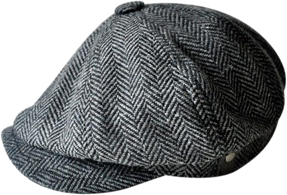 MINAKOLIFE Mens Vintage Style 'Shelby' Cloth Cap Hat Twill Cabbie Hat Newsboy