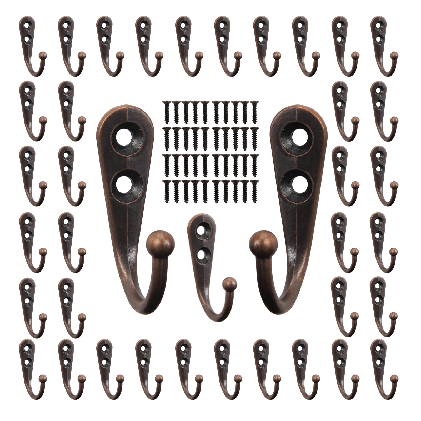 Photo 1 of POZEAN 40 Pack Wall Hooks for Hanging, Heavy Duty Small Coat Hooks Wall Mounted for Living Room, Bathroom, Kitchen, Bedroom for Key, Cup, Bag, Hat, Scarf, and More (Oil Rubbed Bronze)