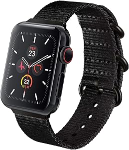 Adepoy NATO Bands Compatible with Apple Watch Band 44mm 42mm 40mm 38mm, Breathable Woven Nylon Sport Strap with Metal Buckle Compatible for Apple iWatch Series 6 5 4 3 2 1 SE
