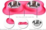 Hubulk Pet 2 Stainless Steel Bowls with No Spill Silicone Mat Pink S view 3