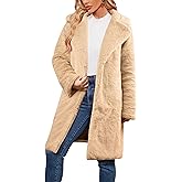 YIGAMA Womens Long Faux Fur Coats Lapel Faux fur Jacket Fluffy Coats Fuzzy Winter Jacket with Pockets
