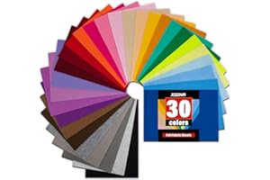 XSEINO 30PCS 8" x 12" 1.4 mm Thick Soft Felt Sheets,30 Assorted Multicolour Series Soft Felt Sheets for DIY Craft Sewing Squares Nonwoven Patchwork