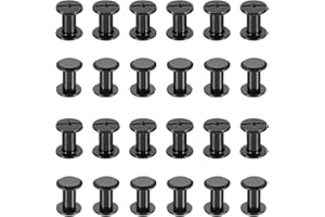 PATIKIL 24 Sets Chicago Screws, 9mm L Chicago Screws Phillips Binding Post Screw Bolts Leather Rivets Fasteners Connectors fo