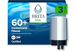 Brita Replacement Water Filter for Faucet Mount, Removes 99% of Lead, Sink Filtration System, Chrome, 3 Count