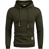 COOFANDY Mens Hooded Sweatshirt Casual Long Sleeve Drawstring Waffle Knit Pullover Hoodies