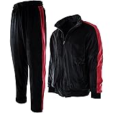 Mens Velour Set with Zippered Pockets and Velour Lining