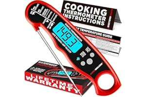 Alpha Grillers Meat Thermometer Digital – Instant Read Food Thermometer for Cooking & Grilling – Professional Kitchen Fathers Day Gift for Dad Men Him Husband