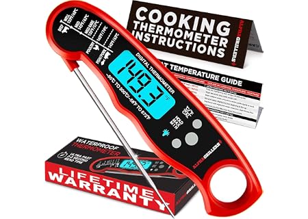 Alpha Grillers Instant Read Meat Thermometer Digital, Cooking, Food, Grill | 1-2 Second Ultra-Fast Response Time, Bright Backlit…