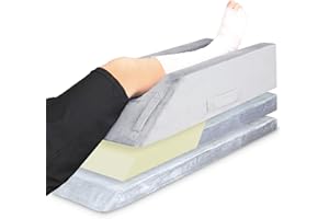 Height Adjustable Leg Elevation Pillow with Handles, Memory Foam, Bed Wedge Pillows for After Surgery, Ankle, Knee Injury, Bl