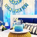 Pargleev 13th Glittery Royal Birthday Cake Topper with Stars Blue view 4