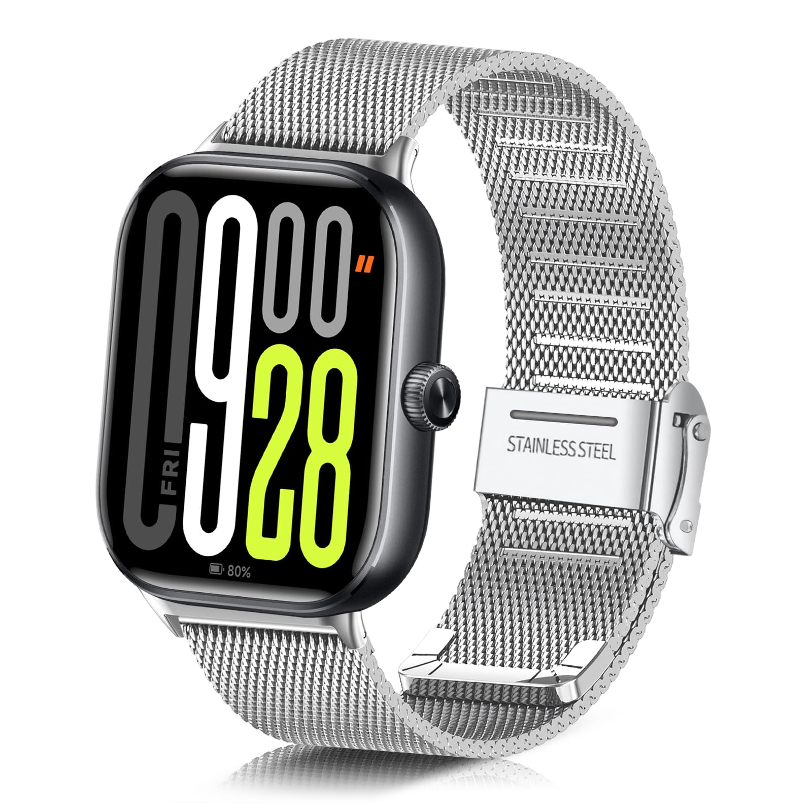 ToVioc Strap Compatible with Xiaomi Redmi Watch 2 Lite, Mesh Woven Stainless Steel Metal Watch Strap Replacement Strap for Xiaomi Redmi Watch 2 Lite - Silver