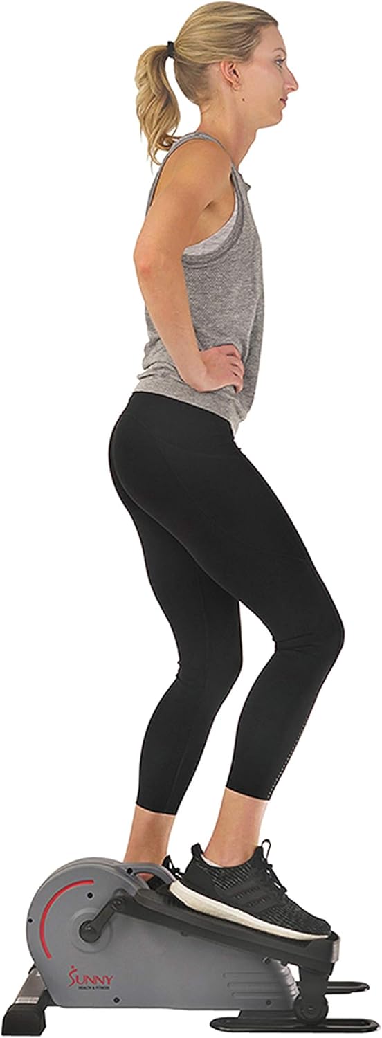Sunny Health & Fitness Portable Stand Up Elliptical - SF-E3908, Gray : Sports & Outdoors