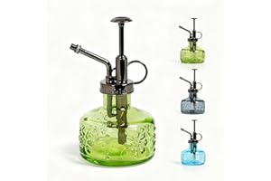 Bamworld Watering Can Glass Mister, 180ml Vintage Decorative Green Indoor Watering Can for Plants and Succulents