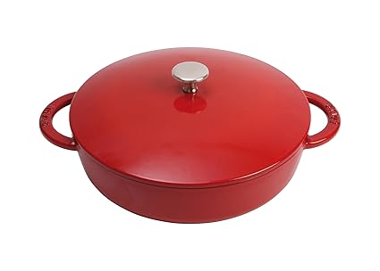 STAUB Pan Cacerola Hexagon-Structure, Hierro Fundido, Rojo Cereza, 28 cm