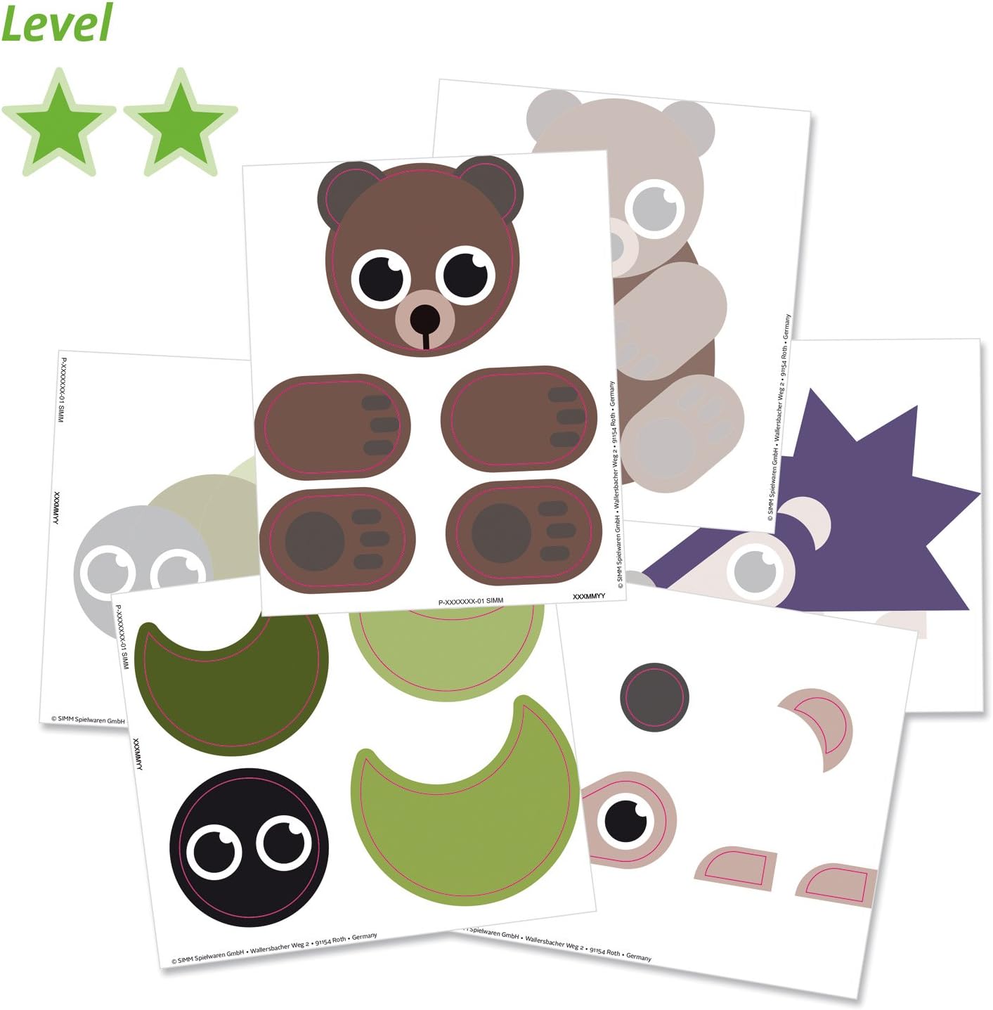 Lena 42631, My First craft set to paste forest animals, complete Set including 2 forest pictures and 24 animals to paste - Image 4
