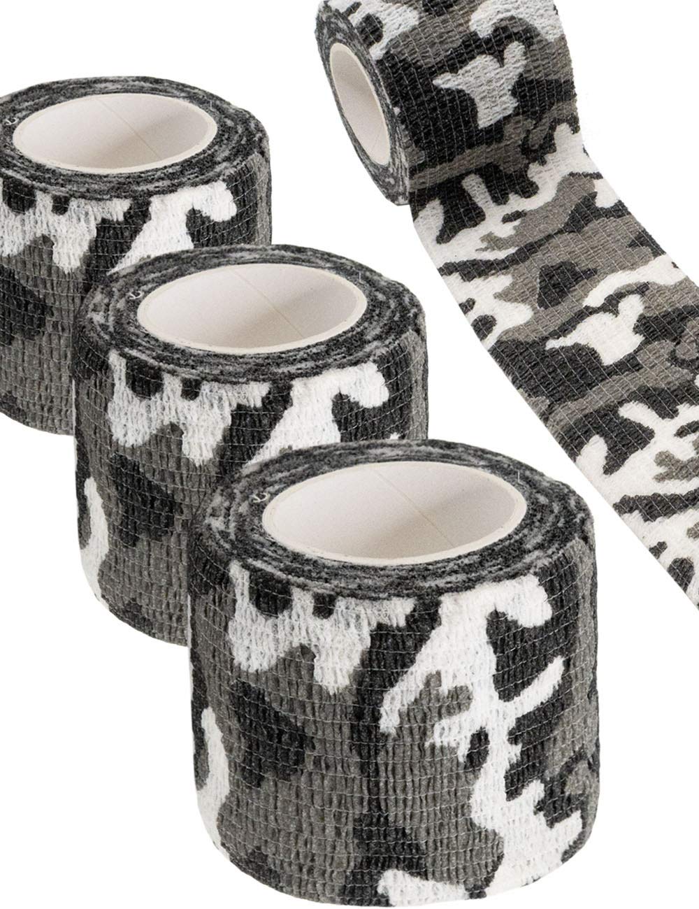 Outdoor Saxx® - 3 x Camouflage Tape, Fabric Tape, Camouflage Waterproof Multiple Use, Camera, Equipment, Hunter, Fishing, Photographers, Black/White Camouflage, 4.5 m, Pack of 3