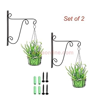 Nuha Wrought Iron Wall Planter Hook Bird Feeder Hanger Wall