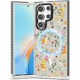 Toycamp for Samsung Galaxy S23 Ultra case - Compatible with MagSafe Women Girls Cute Phone Cover Magnetic with Shockproof Protective Girly Pretty Designer for Samsung S23 Ultra Cases, Cartoon Floral