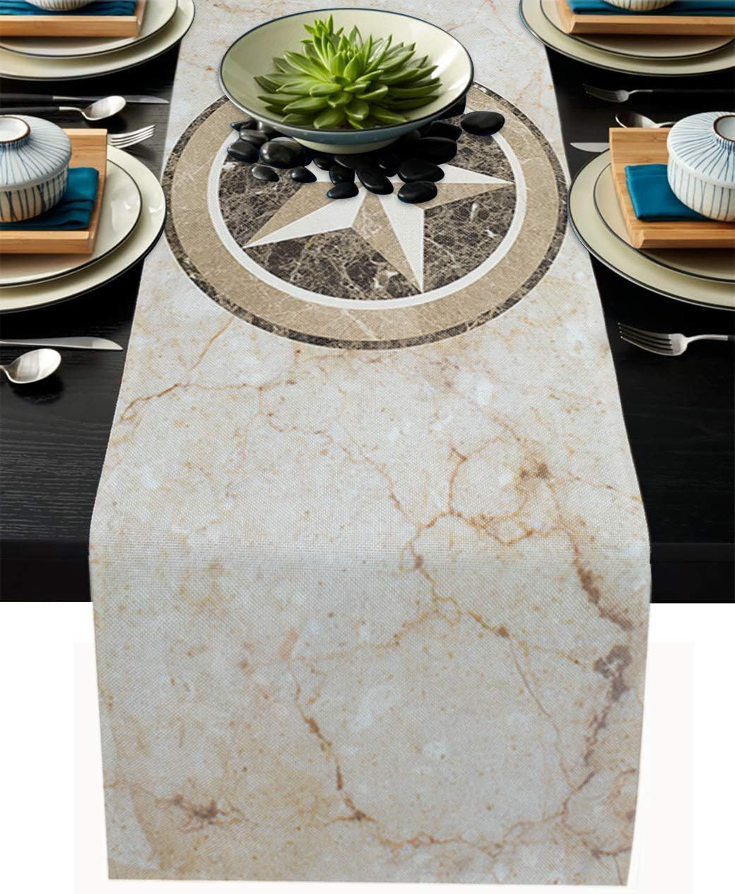 Table Runner 72 Inches Long for Dining Coffee Table, Marble
