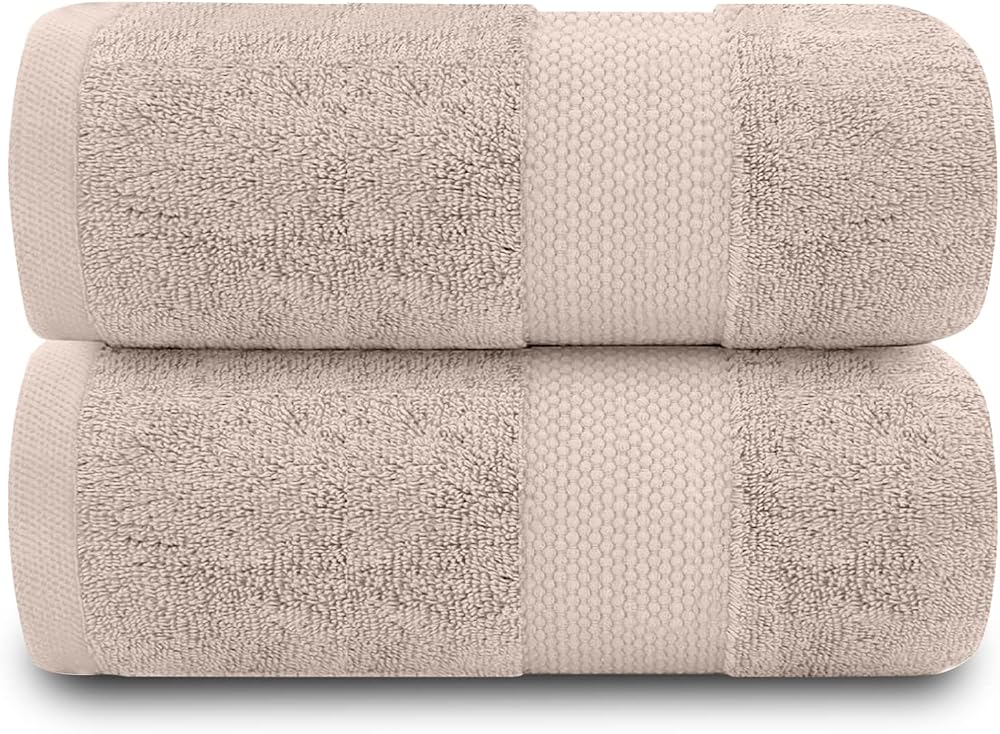 GC GAVENO CAVAILIA Fade Resistant Bath Towels Set 700 GSM Mocha 2PK
