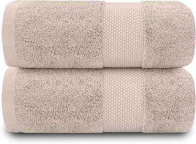 GC GAVENO CAVAILIA Fade Resistant Bath Towels Set 700 GSM Mocha 2PK
