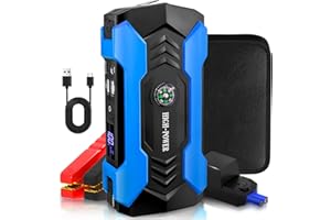 UINCLU Car Jump Starter, 3000A Peak Car Battery Charger, 12V Jump Box Jumper Battery Pack (up to 10L Gas or 8.5L Diesel) with Portable Charger, Emergency LED Light, Escape Safty Hammer, Compass (Upgraded)