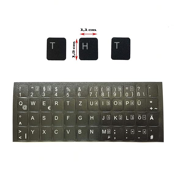 Kompatibel mit ACER ASPIRE 8735G DEUTSCHE Tastaturaufkleber- schwarz MATT 48 Tasten 1,1 cm x 1,3 cm Tastatur Aufkleber Selbst
