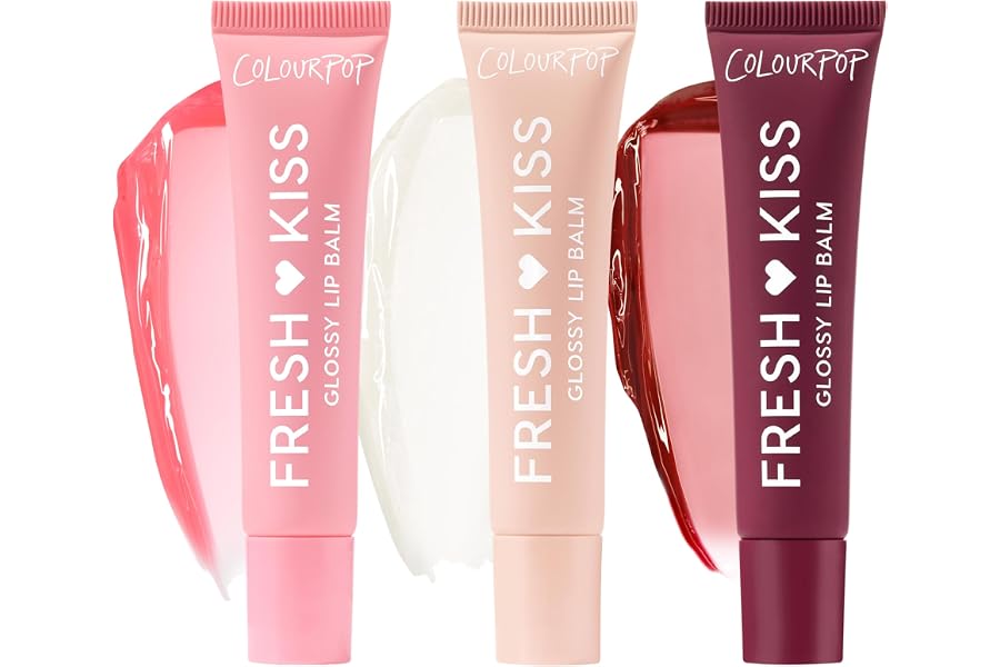 ColourPop Fresh Kiss Glossy Lip Balm Set - Hydrating Lip Care Enriched with Peptides + Hyaluronic Acid - High Shine Finish - Vegan + Cruelty-Free - Berry Yummy (3 Count)