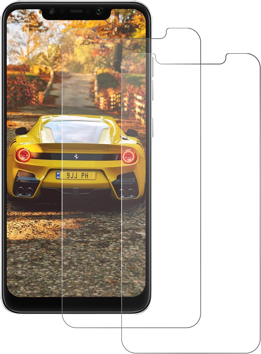 DOSNTO 【2 Pack Tempered Glass for Mi pocophone F1 9H Hardness HD Clear Protection Film Anti-Scratch Anti-fingerprint Bubble-free Full Coverage Smartphone screen protector