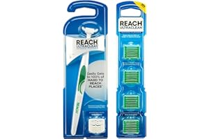 Listerine ULTRACLEAN Access Flosser with 36 Refills (28 Mint Flavored and 8 Disposable Heads unflavoured)