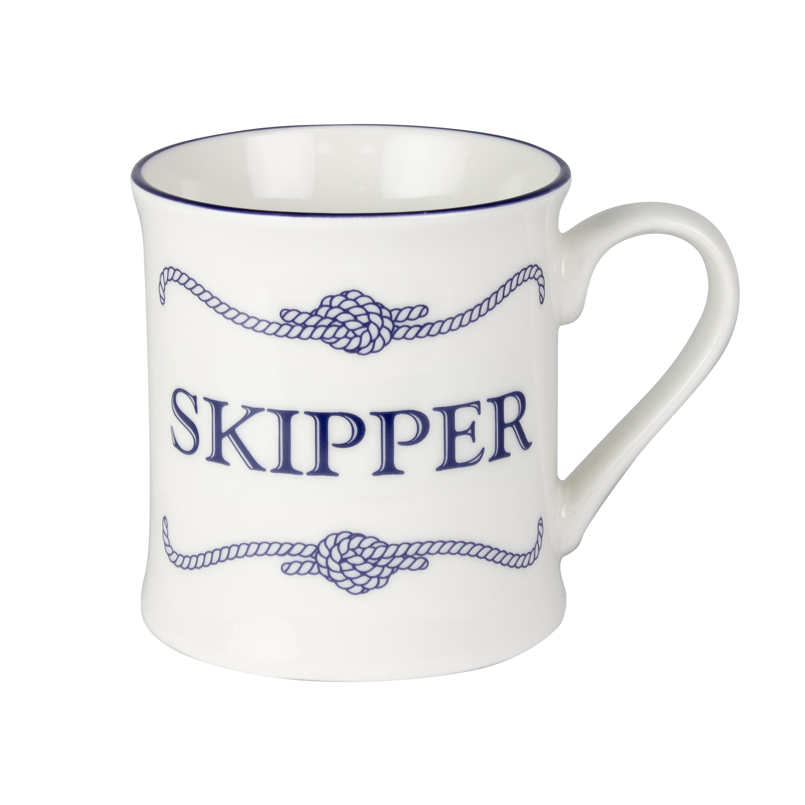 Nauticalia Campfire-Skipper Mug, White,dark Blue