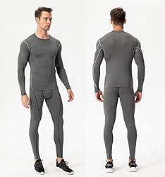 SPVISE Grey Compression Shirt Men, Workout Long