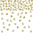 Helewilk She Said Yes Confetti, Just Engaged, Happy Engagement Proposal Party Supplies Favor, Gold Glitter Diamond Ring Table Decorations Scatters, 120 Pcs