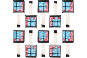 JESSINIE 10Pcs 4 x 4 Matrix Array Membrane Switch 76.9 * 76.9mm Keypad Keyboard 16 Key Matrix Array Membrane Switch Microcont