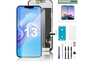 hoysg for iPhone 13 Screen Replacement HD 6.1" LCD Display and 3D Touch Digitizer Assembly with Repair Tools, Waterproof Tape, Screen Protector, and True Tone for A2633 A2482 A2631 A2634 A2635