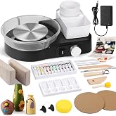 Pottery Wheel for Adults - Complete Pottery Tools Kit for Beginners, 6" Turntable Two-Way Rotation Adjustable Speed, 2.2 lbs. Air Dry Clay, Mini Clay Making Pottery Wheel with Storage Design (Black)