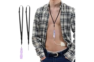 iGuerburn PD Catheter Holder for Baxter, Peritoneal Dialysis Catheter Showering Support with 2 PCS Adjustable Necklace Lanyard, PD Transfer Set Accessories for Men/Women - Purple