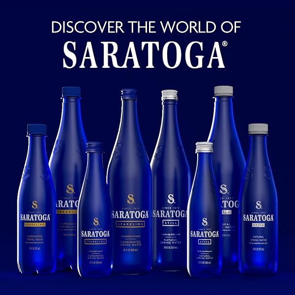 SARATOGA SPRING WATER BOTTLES, 6 PACK – STILL BOTTLED WATER – RECYCLED PET PLASTIC BOTTLES – 16 FL OZ