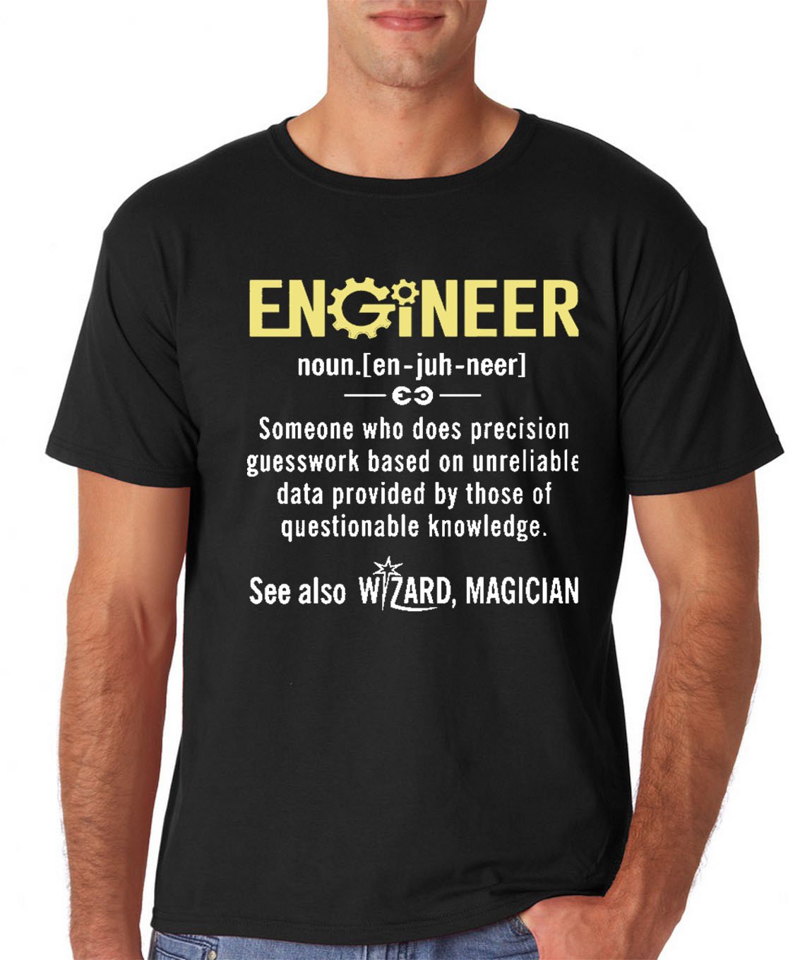 Engineer Meaning, Funny Definition T-Shirt Nerdy Science Geek Tee STEM Enthusiasts Humor Shirt