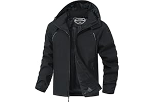 MAOYSSEN Outdoor Men's Waterproof Raincoat Windbreaker Lightweight Rain Jacket with Detachable Hood