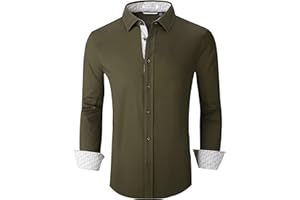 ALEX VANDO Mens Printed Dress Shirts Long Sleeve Regular Fit Fashion Shirt