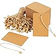 Juvale 200 Pack Kraft Paper Gift Tags with Jute Twine String - Large Blank Merchandise Price Labels 2.4 x 3.5 - Bulk Brown Hang Tag Set for Wedding, Birthday, Art & Craft Wrapping