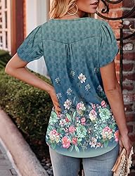 KISSMODA Women's Tunic Tops Casual V Neck Short