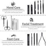 URAQT 18-Piece Manicure Pedicure Set with Leather Case Stainless Steel Tools view 2
