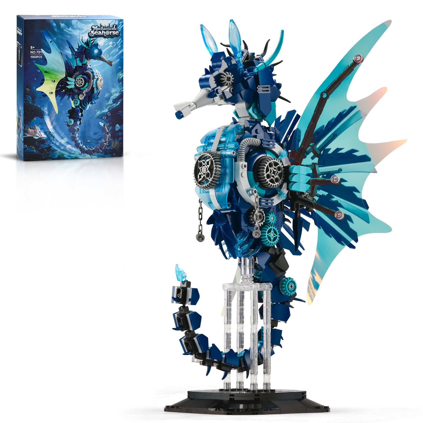 Photo 1 of BNG Mechanical Seahorse Building Set for Adult,Movable Ocean Animal with Display Stand,Sea Fish Building Block Toy,Home Decor Gift for Adults Teens Kids Boys Ages 8+(1003PCS)
