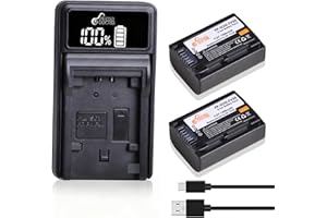 NP-FV50 Battery and Charger Set for Sony NP-FV30,NP-FV40,NP-FV50, FDR-AX53 HDR-CX230 HDR-CX220 CX330 CX380 CX455 CX900 CX290 