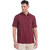 Cubavera Men's Embroidered Chambray Short Sleeve Button-down Casual Shirt (Available in Big & Tall)