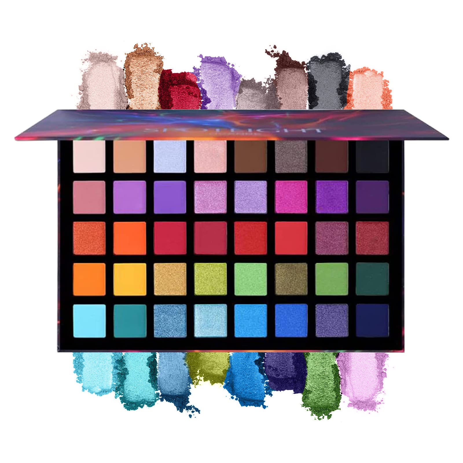 FSGD 40 Colors Spotlight Eyeshadow Palette, Multi-reflective Shimmer Glitter Professional Eye Shadow Matte Shimmer Makeup Palette Highly Pigmented Colorful Powder Eye Shadow