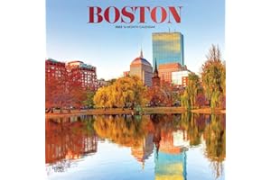 Boston | 2023 12 x 24 Inch Monthly Square Wall Calendar | Foil Stamped Cover | BrownTrout | USA United States of America Massachusetts Northeast City